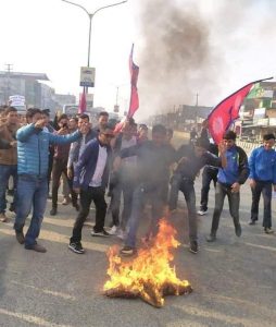 बाँकेमा भारतीय प्रधानमन्त्रीको पुत्ला दहन