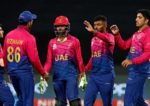 टी–२० विश्व कप: श्रीलङ्कासँगको खेलमा यूएईका बलर मयप्पनको ‘ह्याट्रिक’