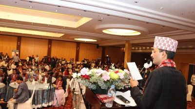 एनआरएनए अध्यक्षका उम्मेद्बार राजेन्द्र कुमार शर्माद्वारा २४ बुँदे घोषणापत्र सार्वजनिक