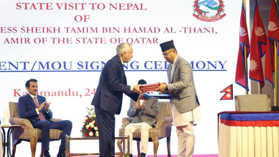 नेपाल र कतारबीच द्विपक्षीय समझदारीमा हस्ताक्षर